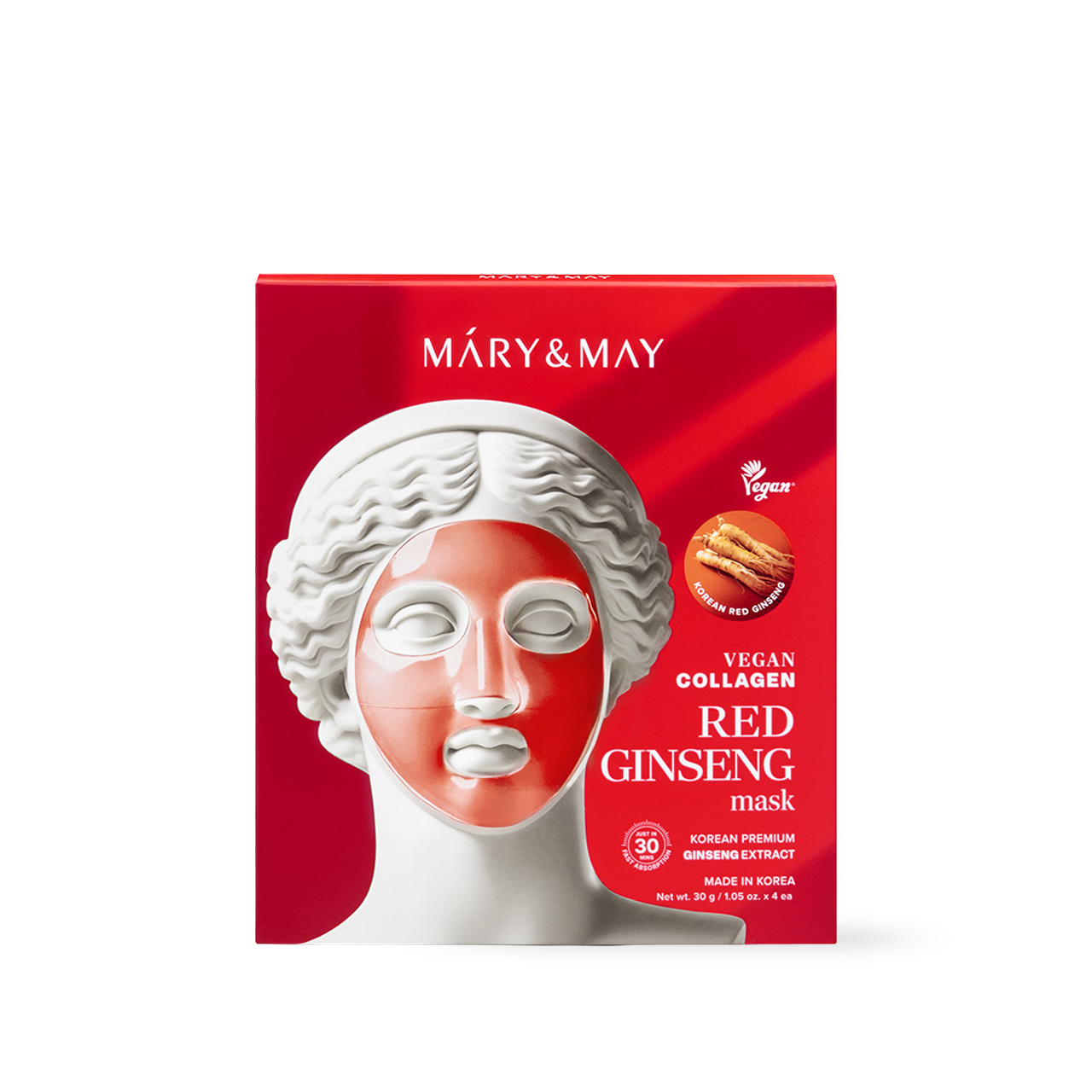 [Mary&May] Vegan Collagen Red Ginseng Mask (30g x4)